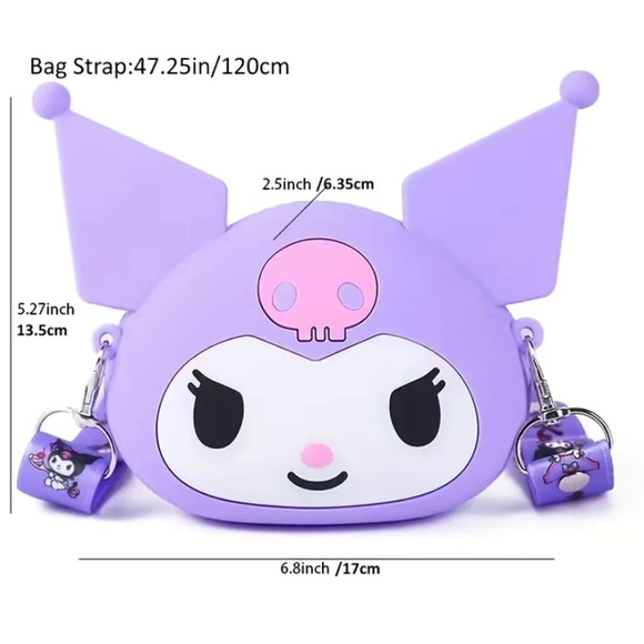 Hello Kitty Handbags - Hello Kitty - Kuromi Purple Crossbody Bag / Purse - measurements in pics NWOT